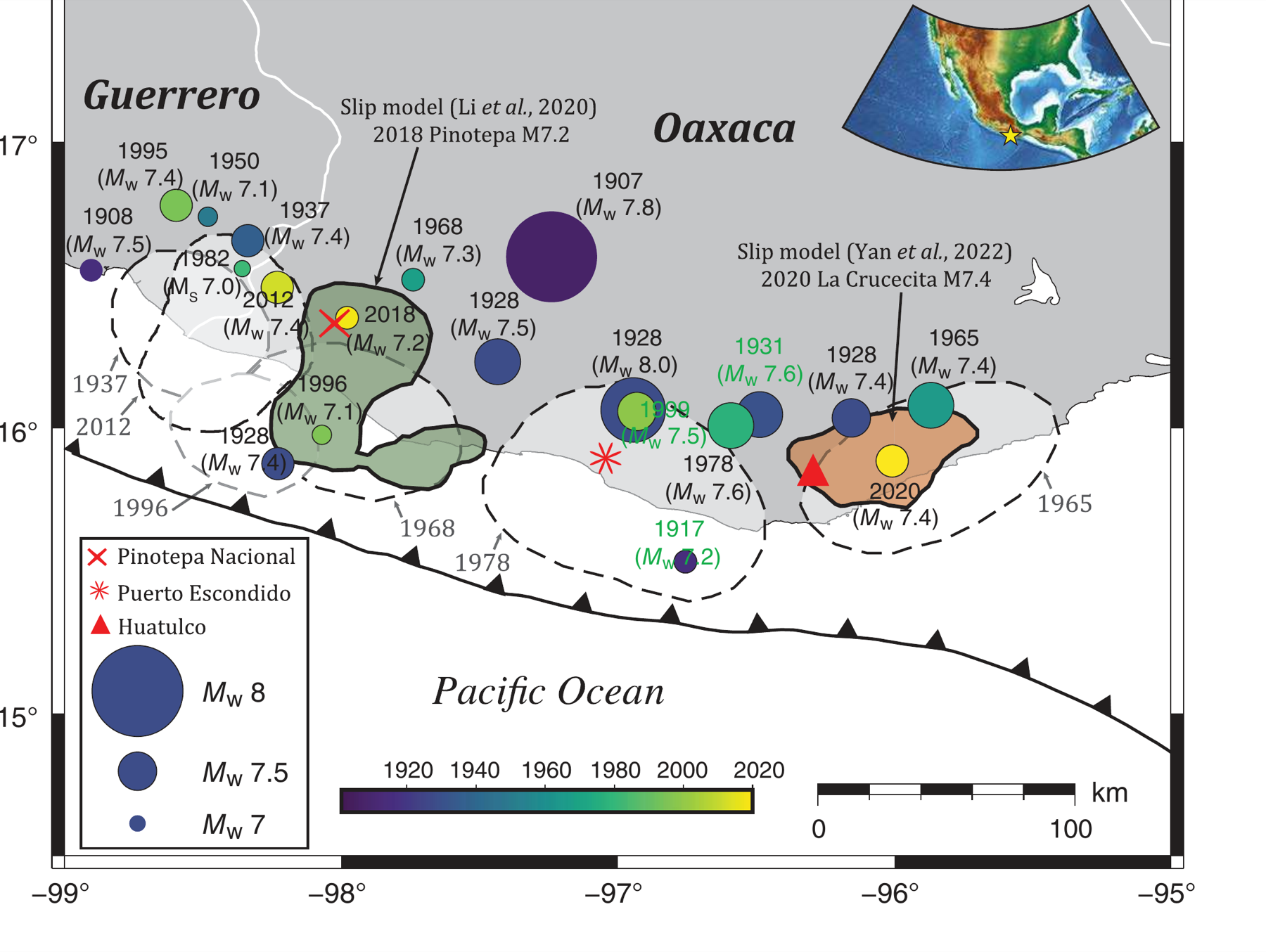 Oaxaca repeating earthquakes